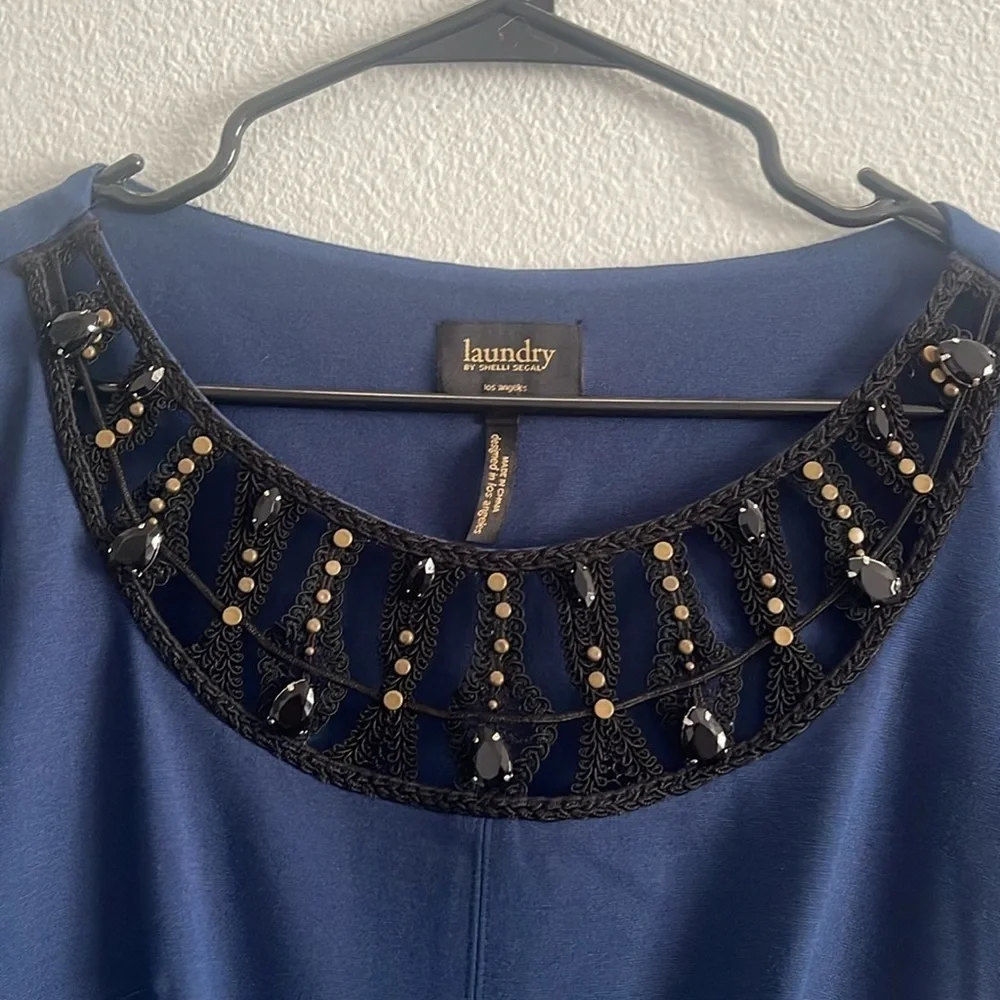 Laundry Shelli Segal beaded embroider dress women's size 4 - Picture 3 of 9